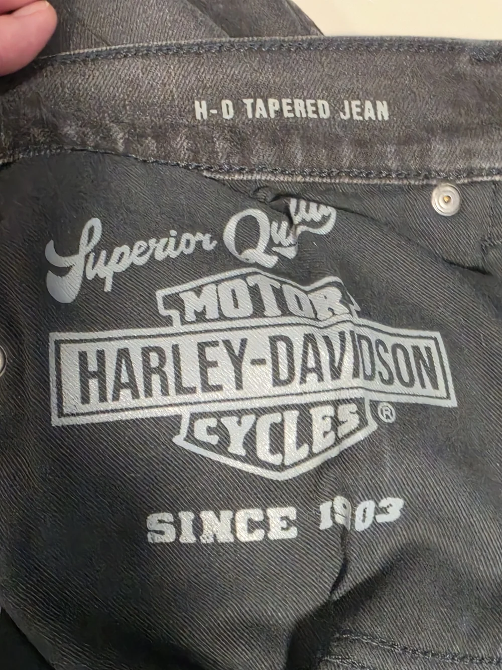Harley-Davidson Men’s Black Slim Fit Tapered Straight Leg Jeans Size 36x34